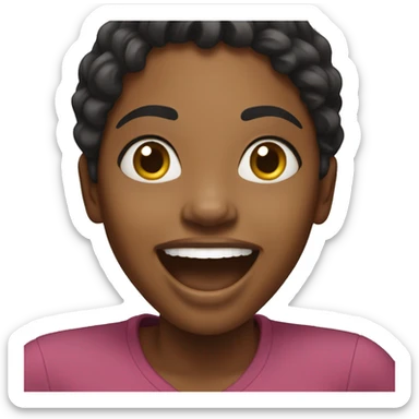 Black women excited  sticker