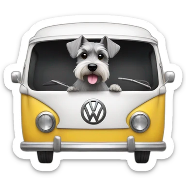 Zwergschnauzer in a VW Bus sticker
