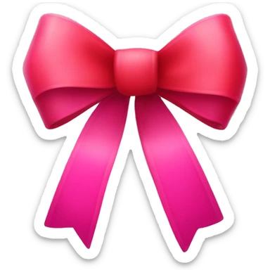 red and pink christmas bow sticker