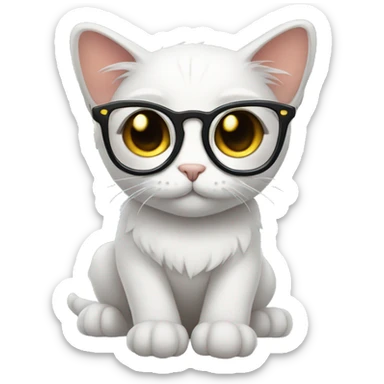 cat with glasses and wings sticker