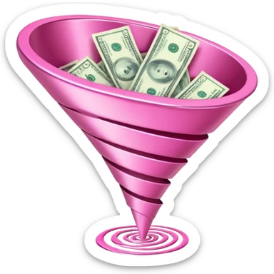 pink money in the sales funnel sticker