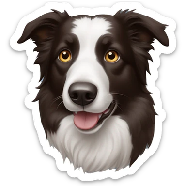 Une border collie avec un œil bleu et un œil marron  sticker