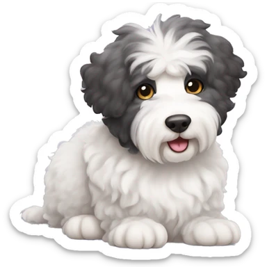 half old English Sheepdog half cornish rex cat sticker