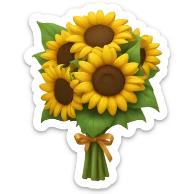 sunflower bouquet sticker