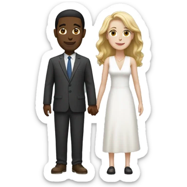Street couple of a white man and a white woman sticker