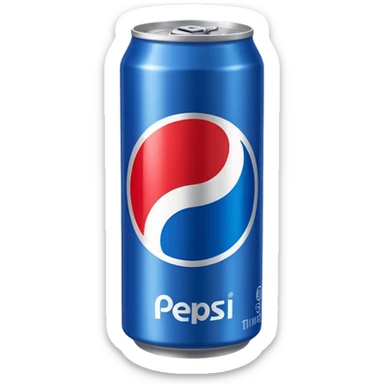 Draw a Pepsi can with the blue label & bold red-white logo sticker