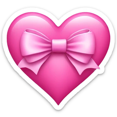 Pink heart with pink bow in the middle  sticker