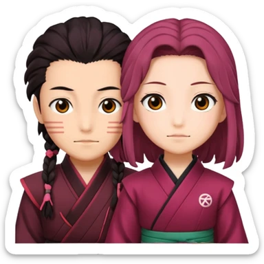 Demon slayer nezuko and tanjiro  sticker