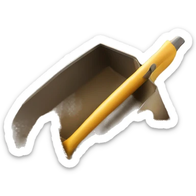 a shovel digging in sand sticker