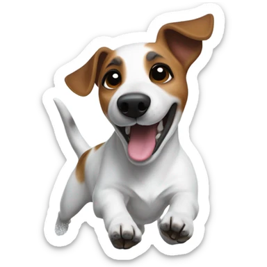 Jack Russell terrier in snow sticker