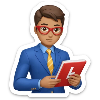 crea un super heroe cuyo don es leer rapido, en el pecho debe esta la L en mayuscual que es de lectura sticker