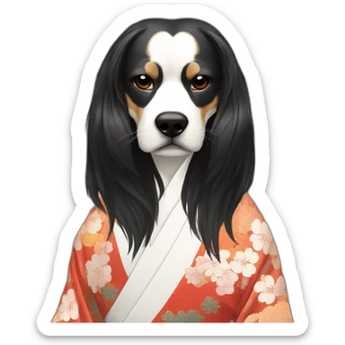 hot-guy-noh-dog-mask-longhair-japanese-kimono sticker