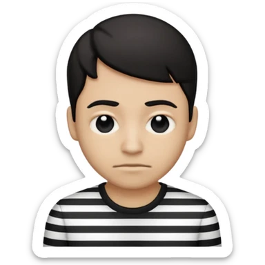 
black and white striped shirt criminal emoji sticker