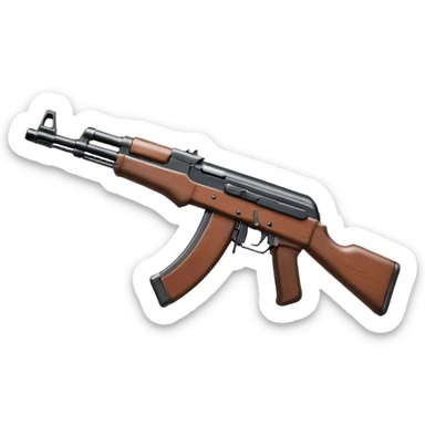 AK-47 gun, compact and iconic, clear silhouette sticker
