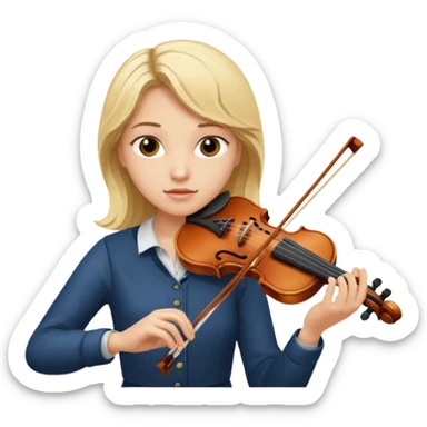 blond girl playing a violin sticker
