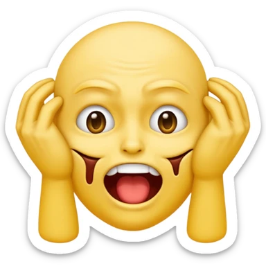 An emoji strangling itself sticker