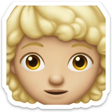 blonde tiny boy with a pimple nose  sticker