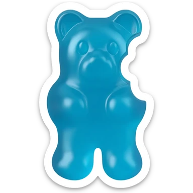 blue gummy bear candy sticker
