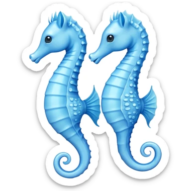 two pale blue seahorses sticker
