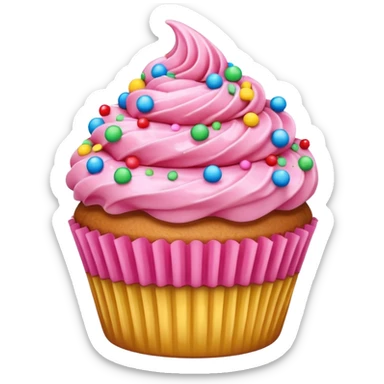 Cupcake with pink icing sticker