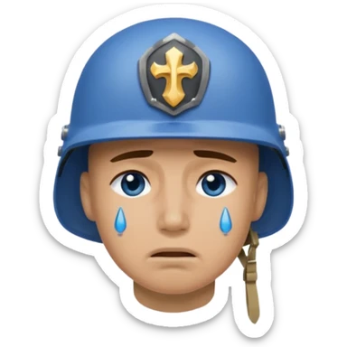 soldier crying blue tears sticker