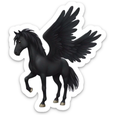 Black horse with wings sticker