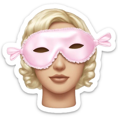 Light pink Frilly satin sleep mask no eyes sticker
