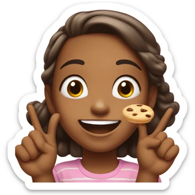 Girl enjoying something delicious and making a gesture  sticker