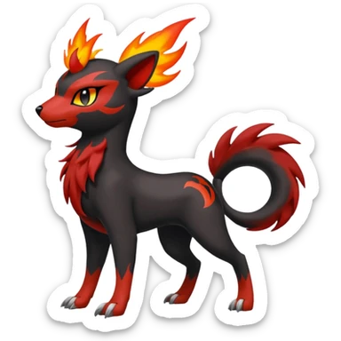 Darkrai-Litten-Houndoom-Meloetta-Fakémon-creature-hybrid-fusion, full body sticker