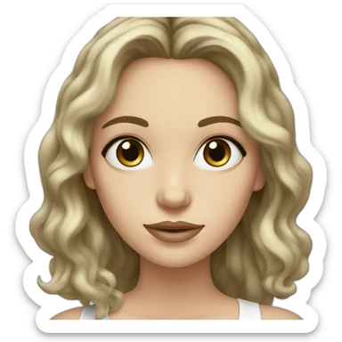 white-woman-with-dark-brown-wavy-medium-hair-big-eyes-and-eyelashes-bluegreen-eyes sticker
