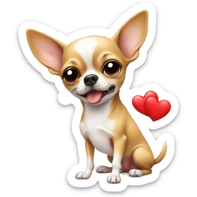 Chihuahua blowing kisses(red hearts in the air) sticker