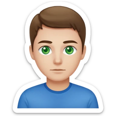 green eyed, blue shirt sticker