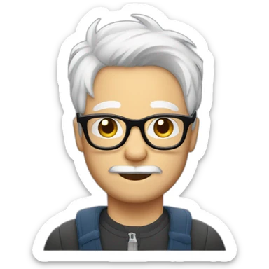 Man with glasses anda westie dog in arms sticker