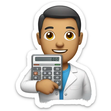 Professional holding calculator  sticker