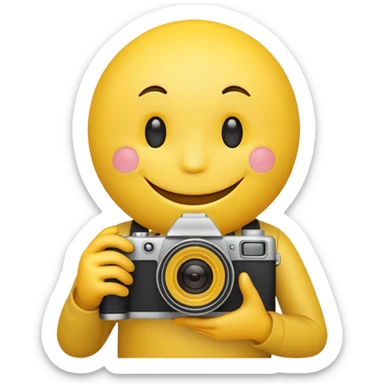 Make An Smiley Emoji Holding a Camera. sticker