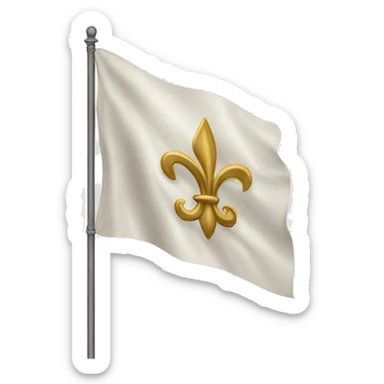 white flag with fleur de lis sticker