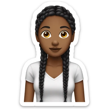 brown skinned girl with black braids sticker