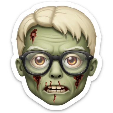 Zombie with big glasses more visible glasses, some difference between zombie and glasses sticker