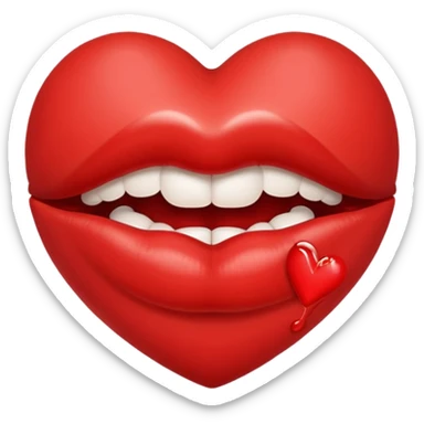 lips and kisses inside a heart sticker