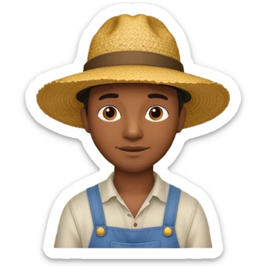 A black guy working at a farm sticker