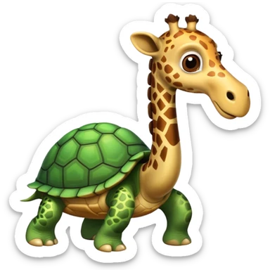Cartoon cute turtle flipping off a Mexican giraff sticker