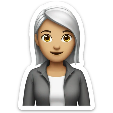 female computer trainer sticker