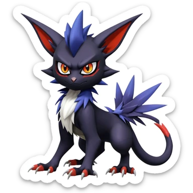 Anthro Edgy Cool Litten-Noivern-Noibat-Absol-Pokémon Full Body sticker