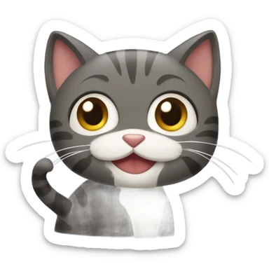 a cat saying “i love you” sticker