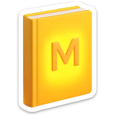 a magical yellow learning book, glowing softly, appealing and consistent style sticker