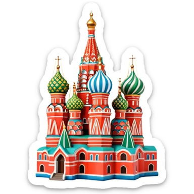 Moscow St. Basil's Cathedral in the form of a figurine souvenir sticker