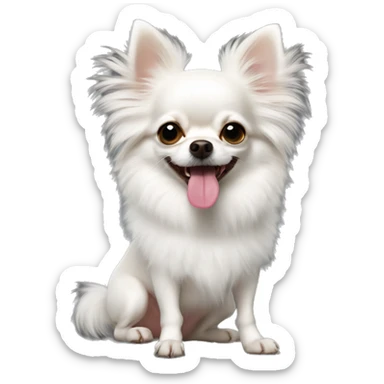 White fluffy chihuahua with tongue out sticker