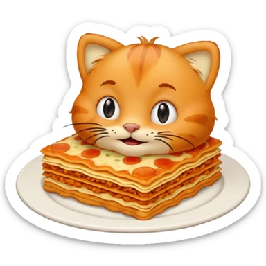 Generate me a Garfield Lasagna png sticker