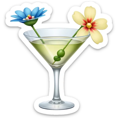 Martini with flower  sticker
