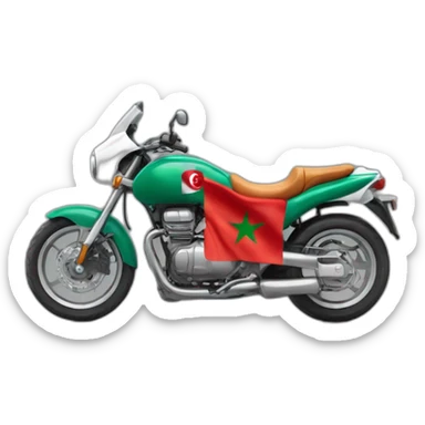 quelqu'un sur une moto avec le drapeau du Maroc derrière sticker